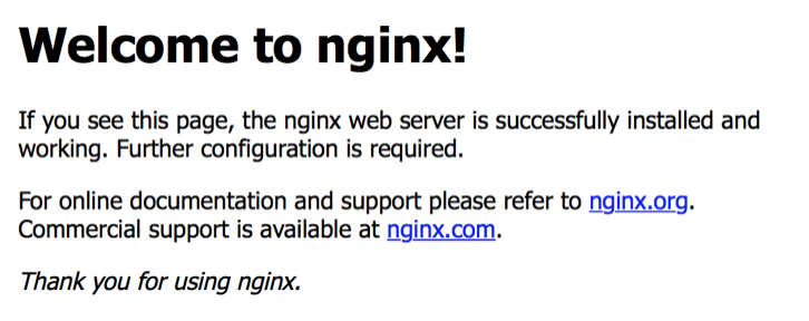 nginx welcome screen